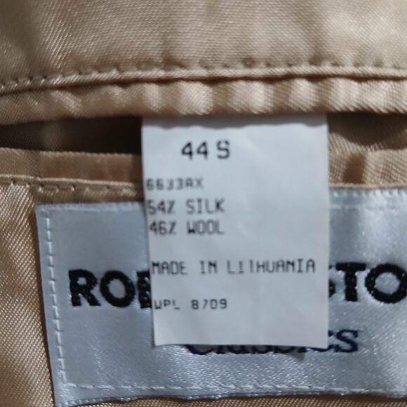Robert Stock 44S Silk/Wool Blend Brown Woven Fully Lined INK ON LINER ONLY - Picture 3 of 13
